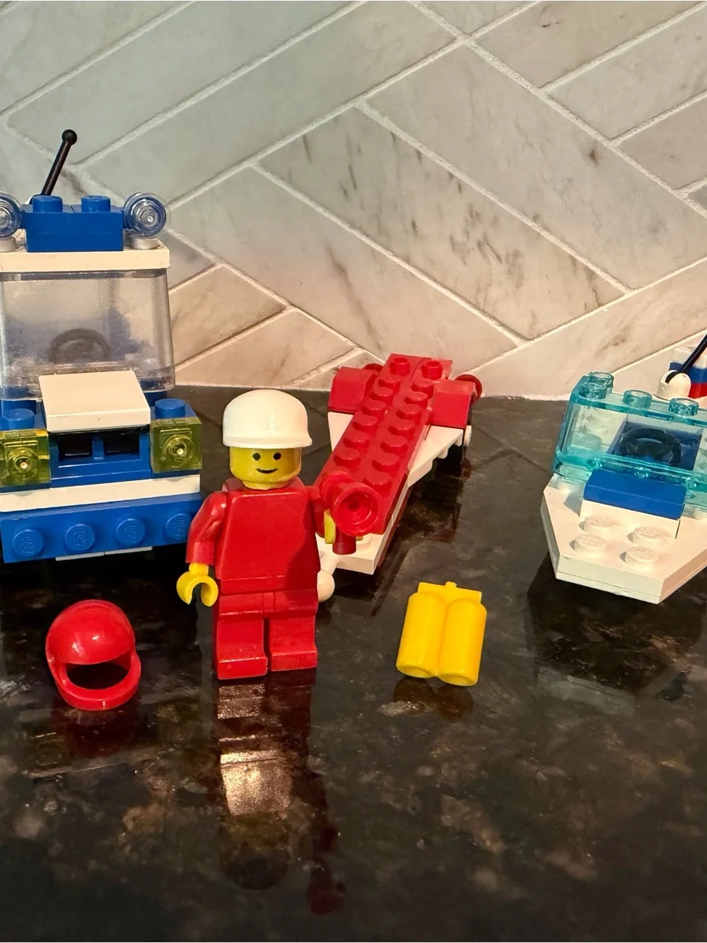 LEGO Vintage Set 6698 RV Truck & Boat Speedboat Trailer - Nearly Complete Set